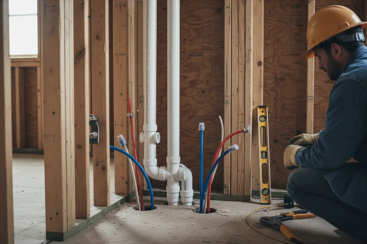 Drain and supply rough-in during Drain Cleaning in La Marque